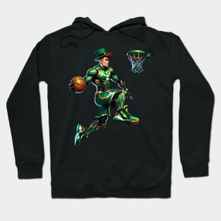 St Patrick's Day Irish Leprechaun Basketball Player Dunk Hoodie